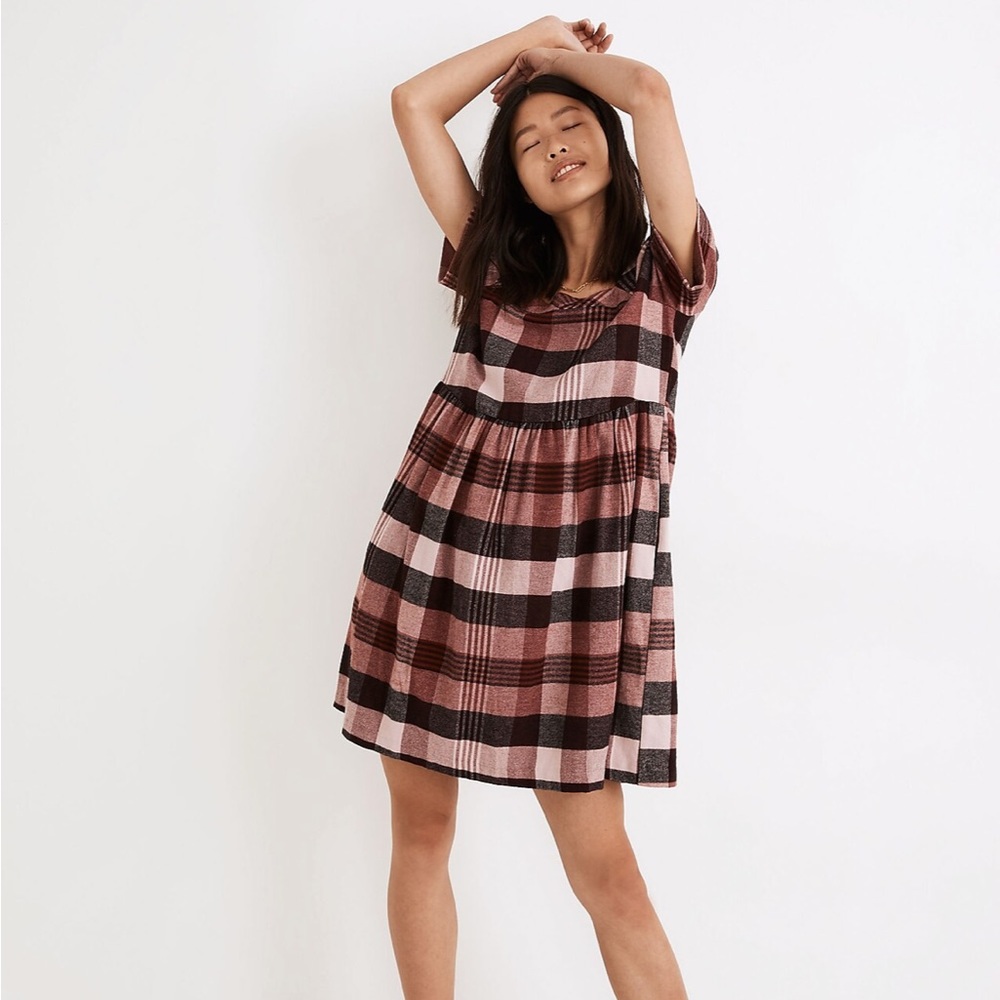 Madewell Plaid Flannel Allie Mini Dress